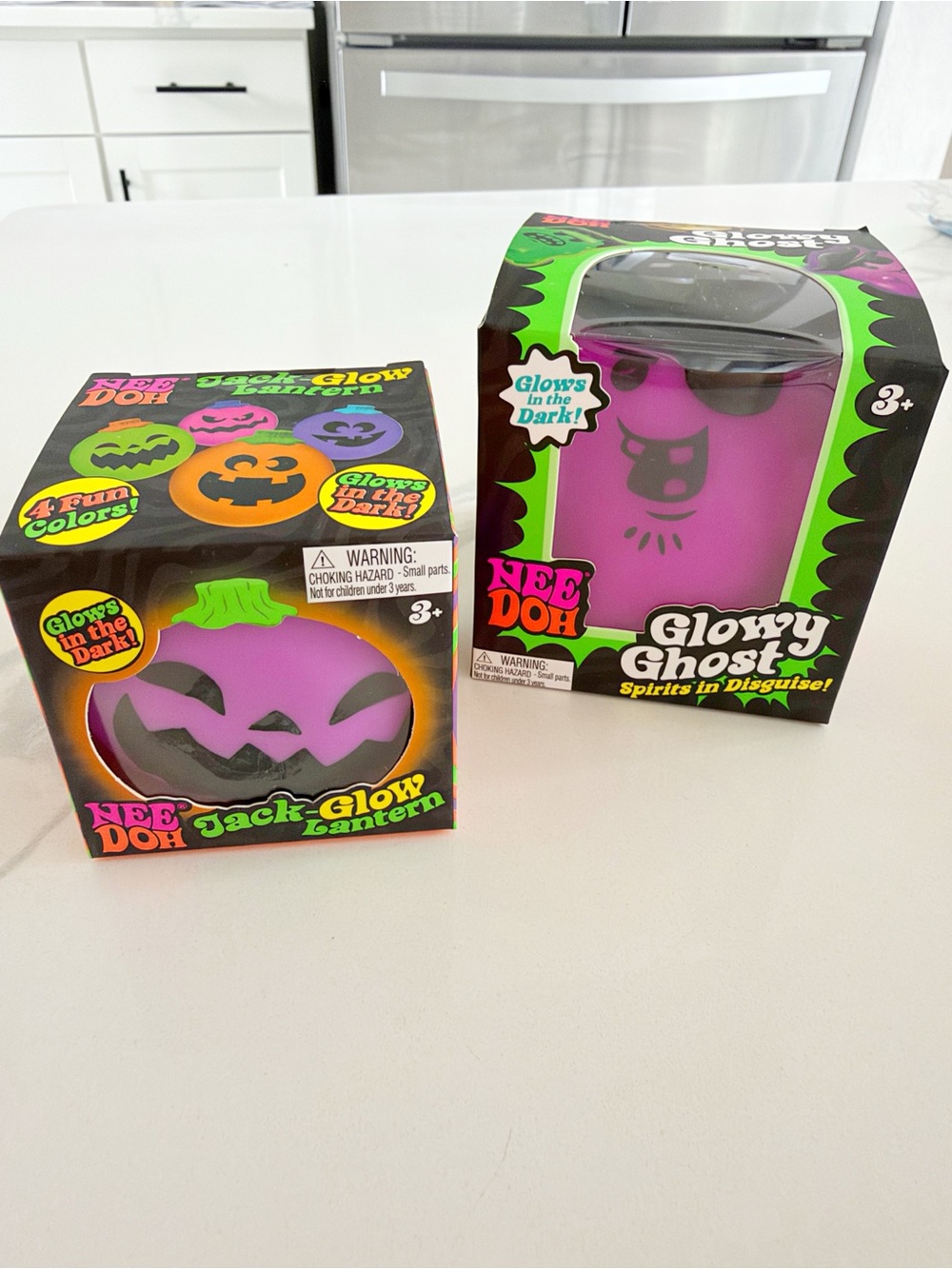 Rare NeeDoh Halloween Glow in the Dark Set of 2 NEW Jack-O’-Lantern 🎃 + Ghost 👻